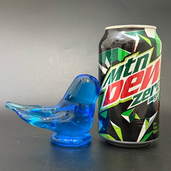 Vintage 1987 Signed Leo Ward Bluebird Of Happiness Art Glass Blue Bird Figurine - Picture 6 of 16